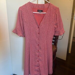 Lulu's Red Floral Midi Dress